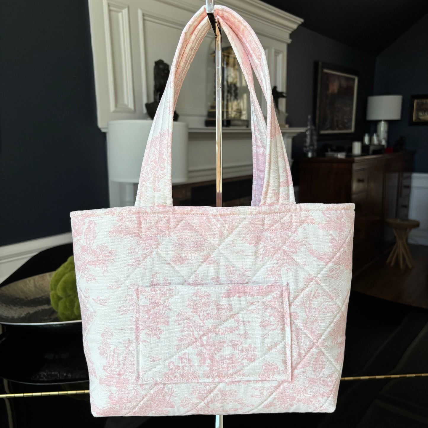 Toile de Jouy  and striped quilted Tote Bags.